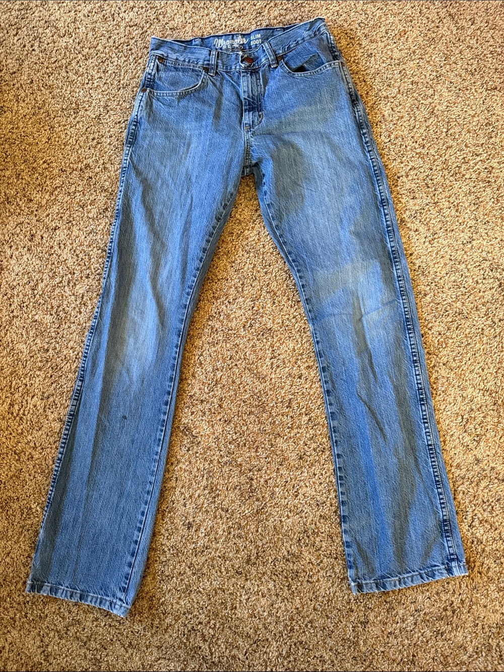 Wrangler Slim Boot Jeans in Light Blue Denim